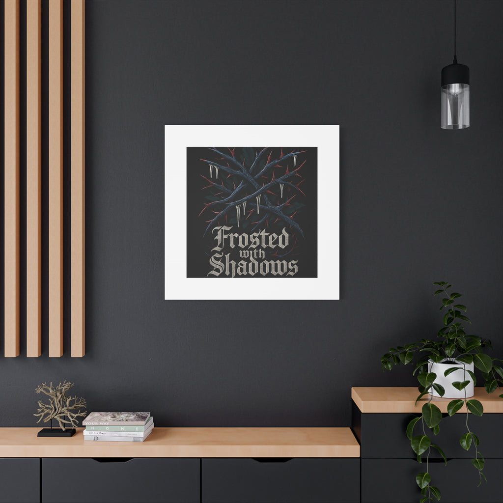 Frosted With Shadows Canvas Art — Gothic Winter Icicle Wall Decor