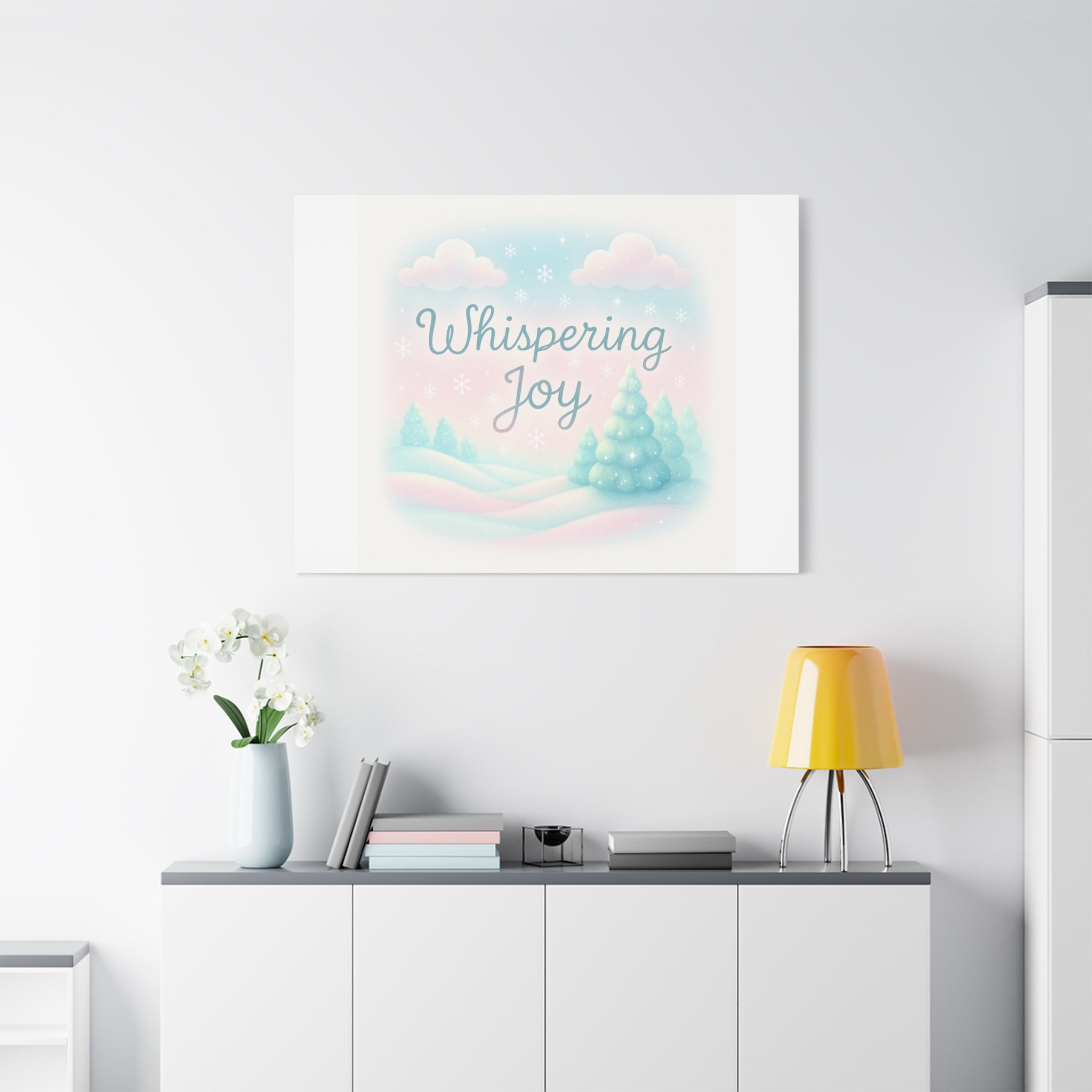 Canvas Wall Art — "Whispering Joy" Pastel Winter Landscape