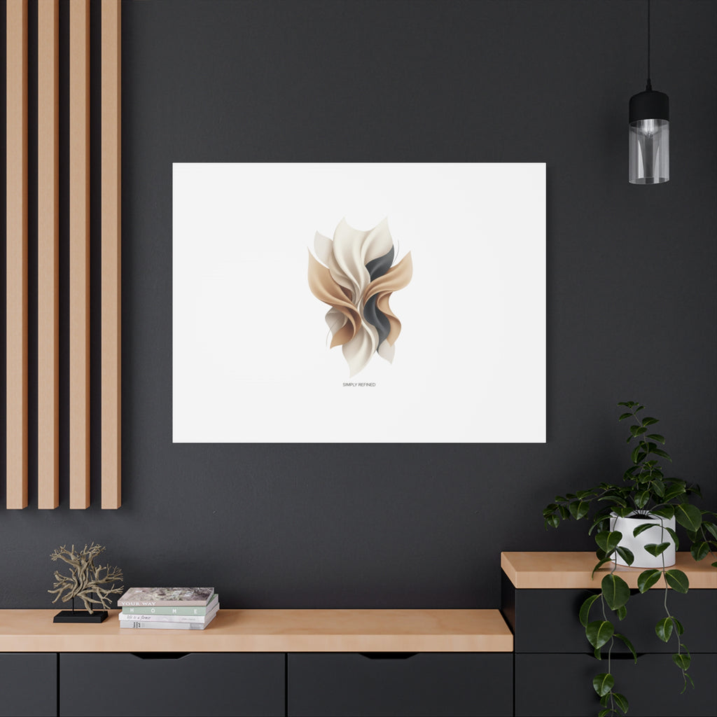 Neutral Abstract Bloom Canvas, Matte Stretched Canvas | Quiet Luxury, Minimalist Wall Art