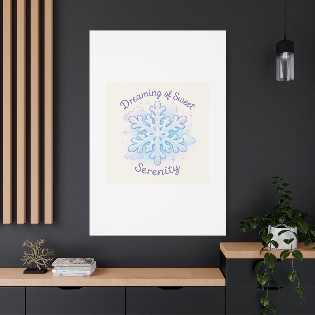 Canvas Wall Art - "Dreaming of Sweet Serenity" Snowflake Illustration