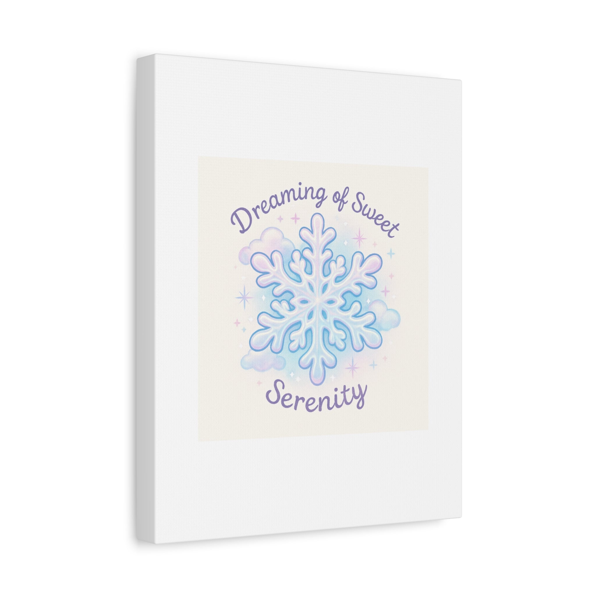 Canvas Wall Art - "Dreaming of Sweet Serenity" Snowflake Illustration
