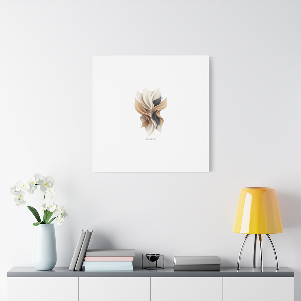 Neutral Abstract Bloom Canvas, Matte Stretched Canvas | Quiet Luxury, Minimalist Wall Art