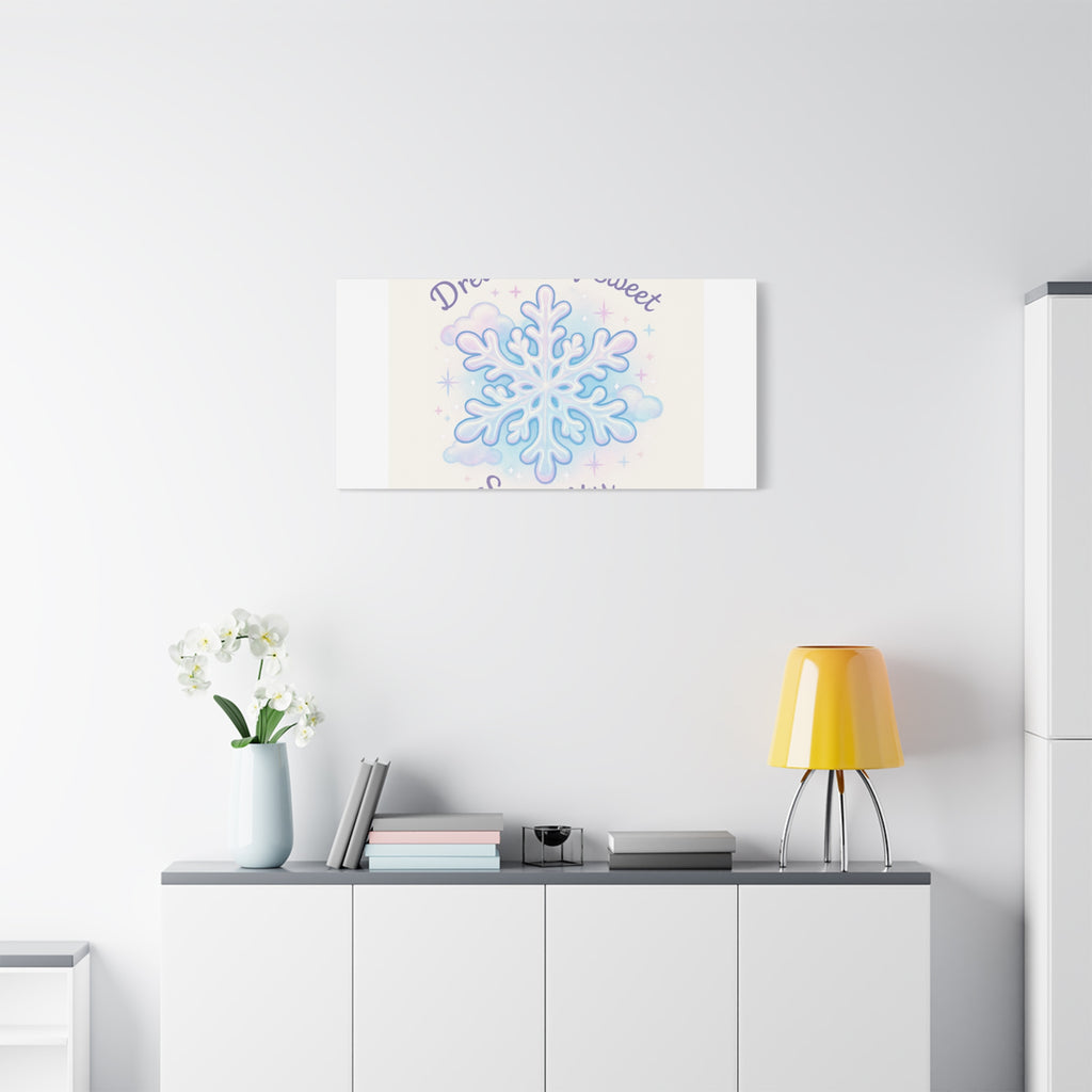 Canvas Wall Art - "Dreaming of Sweet Serenity" Snowflake Illustration