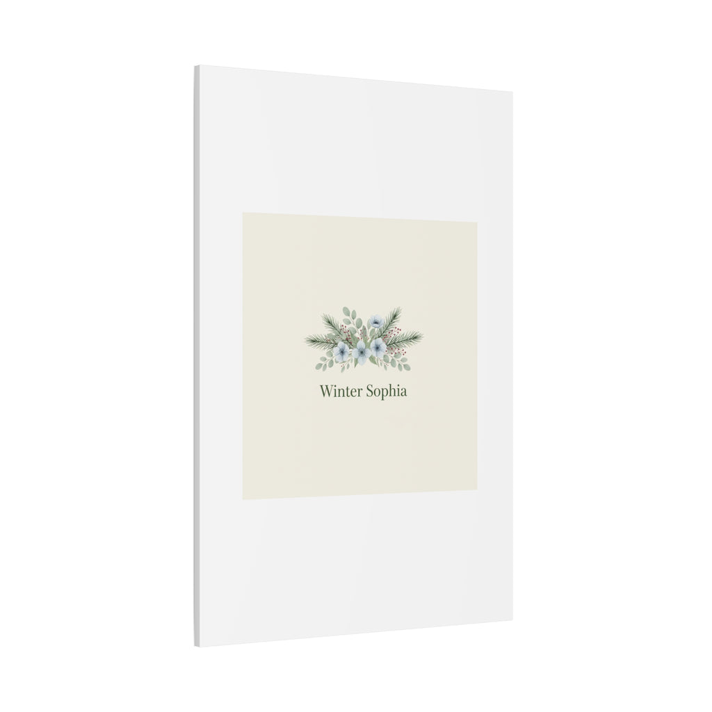 Winter floral wreath Canvas, pine branch botanical art | Minimal winter florals