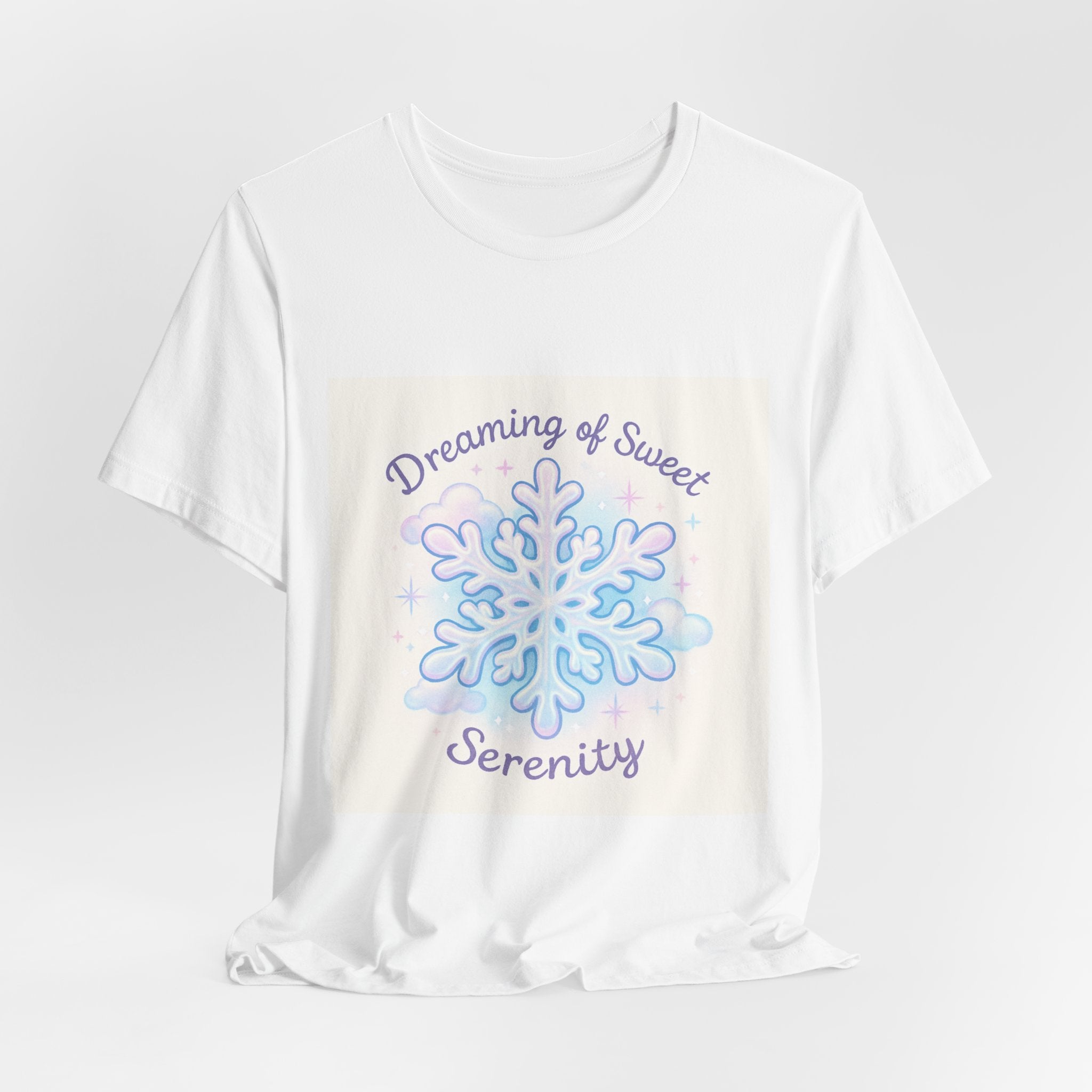 T-Shirt "Dreaming of Sweet Serenity" Snowflake Graphic