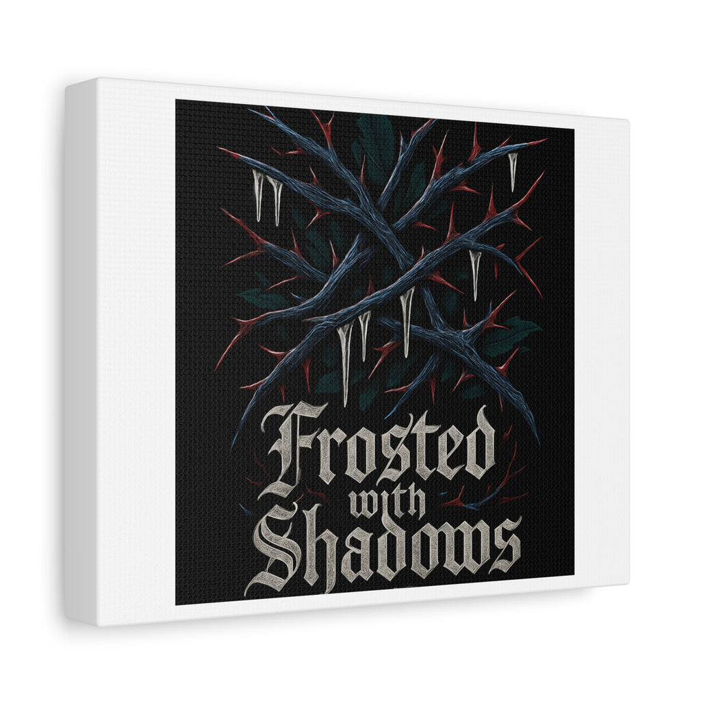 Frosted With Shadows Canvas Art — Gothic Winter Icicle Wall Decor
