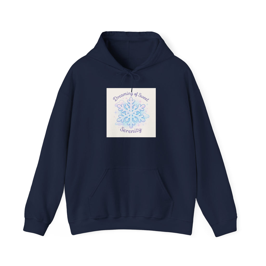 Serenity Snowflake Hoodie — "Dreaming of Snow" Cozy Winter Pullover