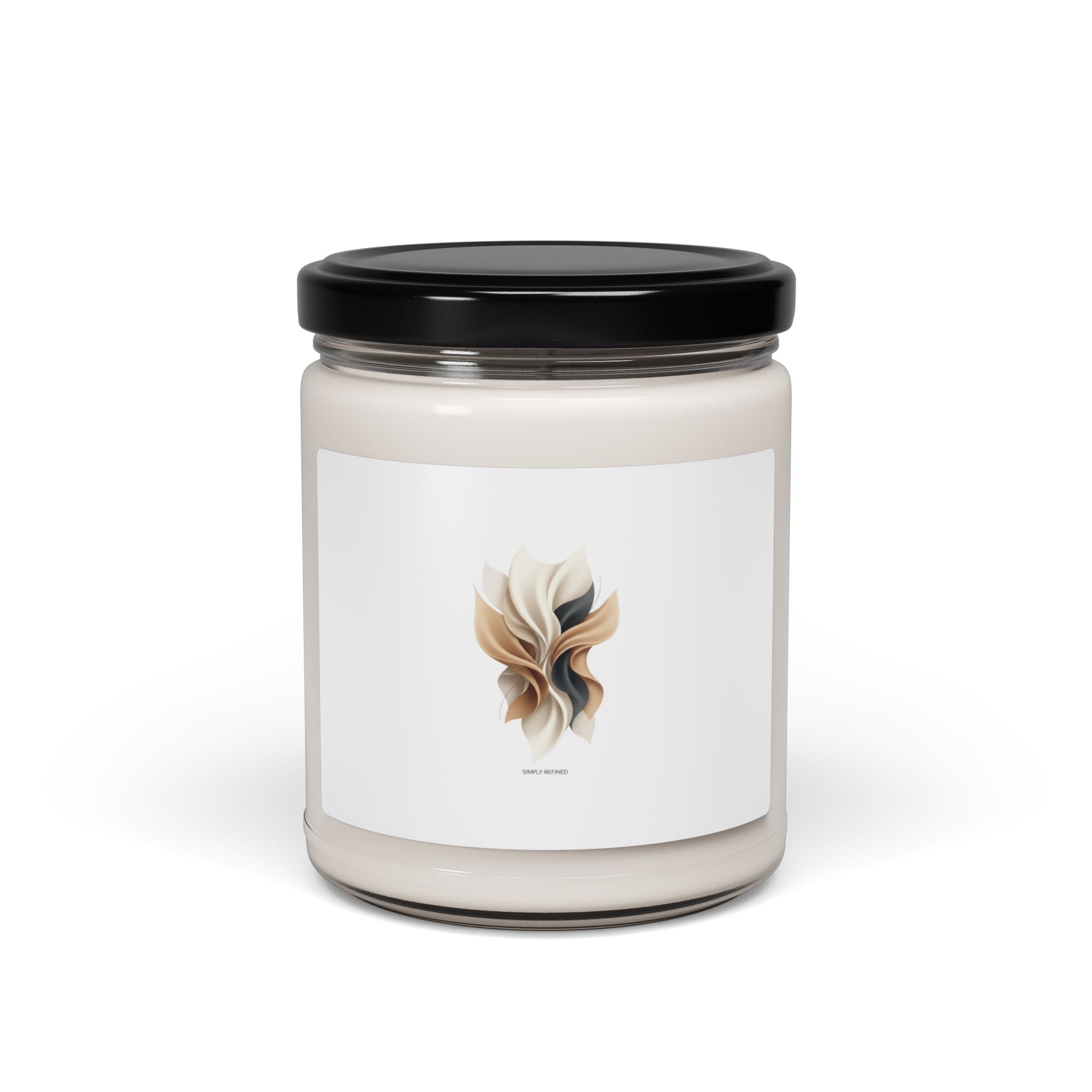 Neutral Abstract Bloom Candle, Soy Jar | Quiet Luxury, Minimal Home