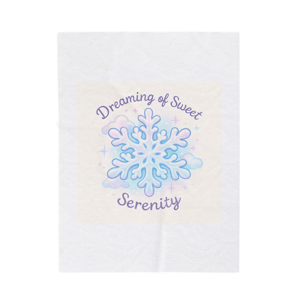 Velveteen Plush Blanket — 'Dreaming of Sweet Serenity' Snowflake Plush Throw