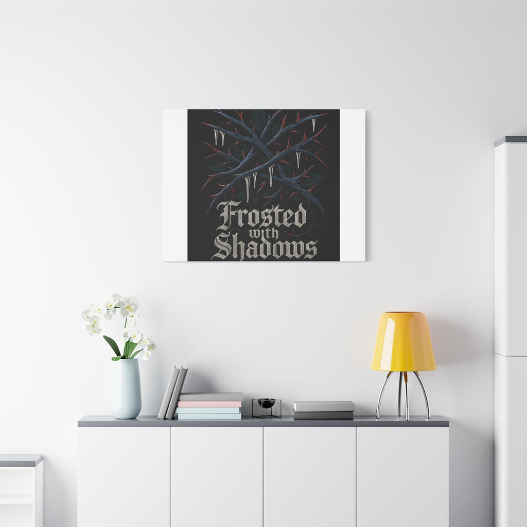 Frosted With Shadows Canvas Art — Gothic Winter Icicle Wall Decor