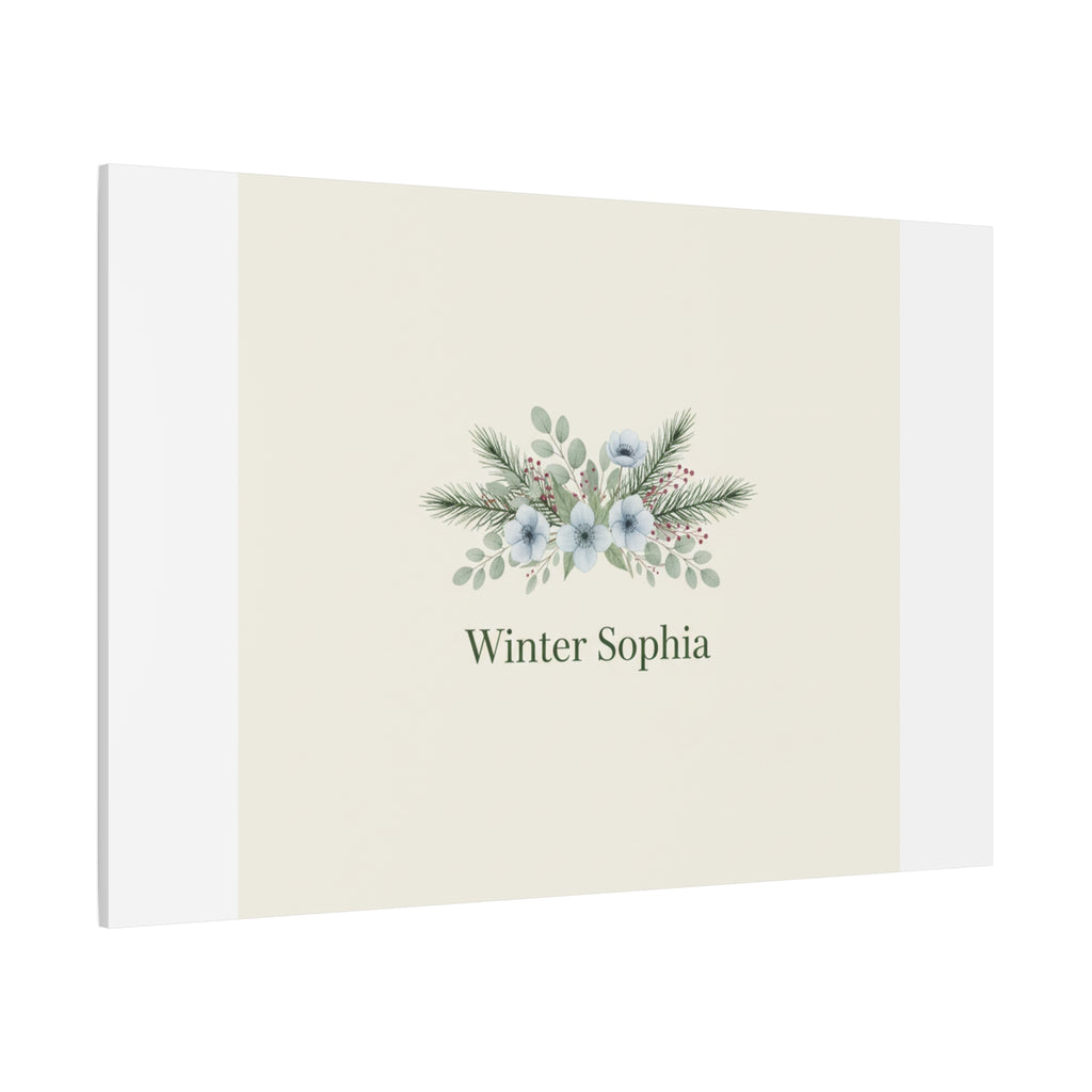 Winter floral wreath Canvas, pine branch botanical art | Minimal winter florals