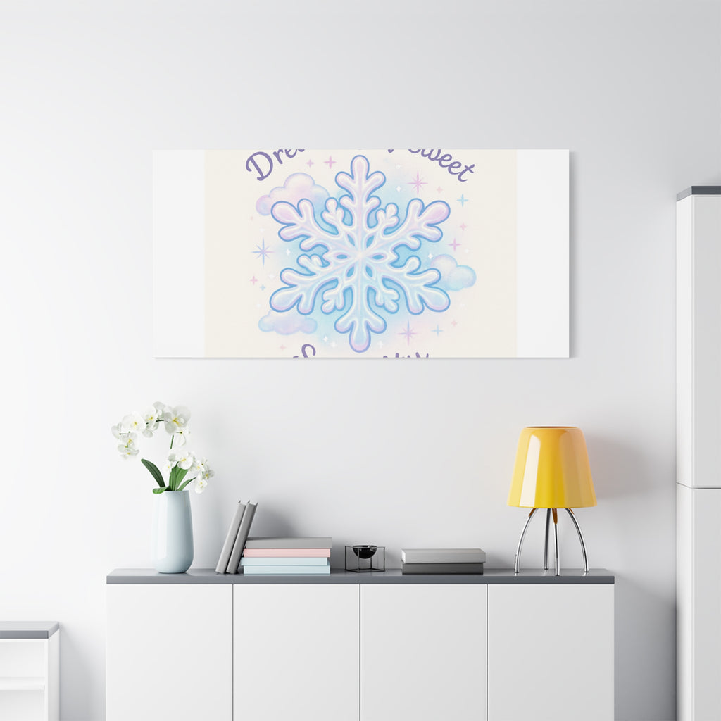 Canvas Wall Art - "Dreaming of Sweet Serenity" Snowflake Illustration