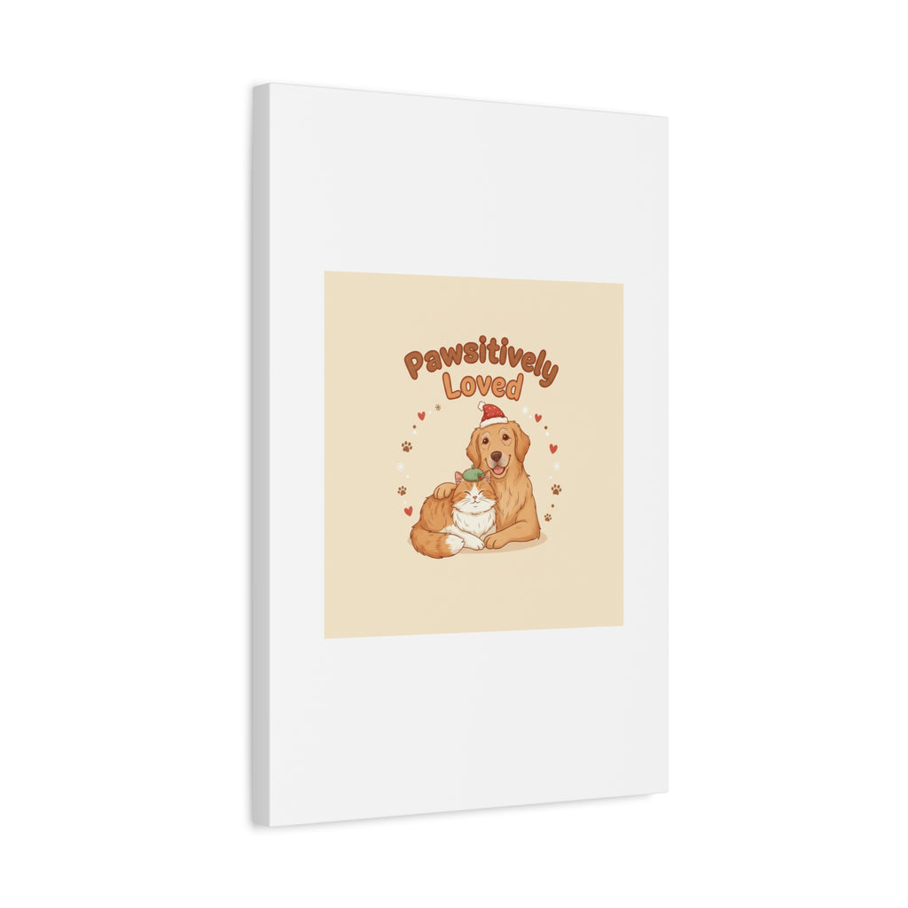 Pawsitively Loved Canvas, Pet Holiday Wall Art | Senior Dog Christmas Decor