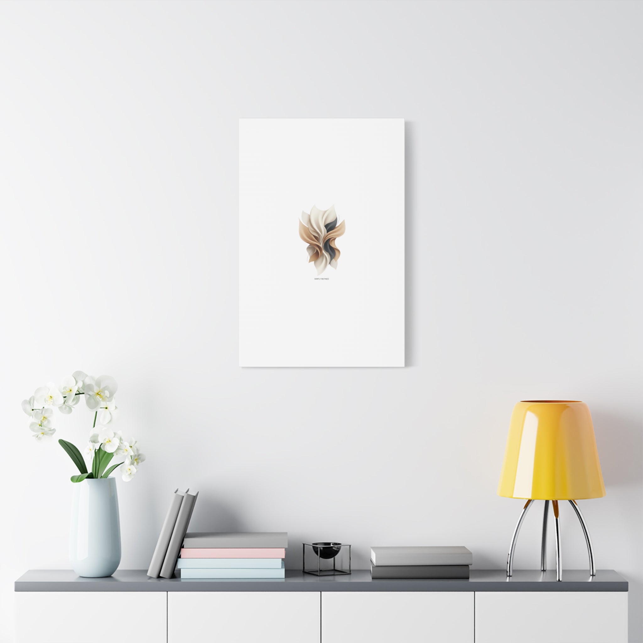 Neutral Abstract Bloom Canvas, Matte Stretched Canvas | Quiet Luxury, Minimalist Wall Art