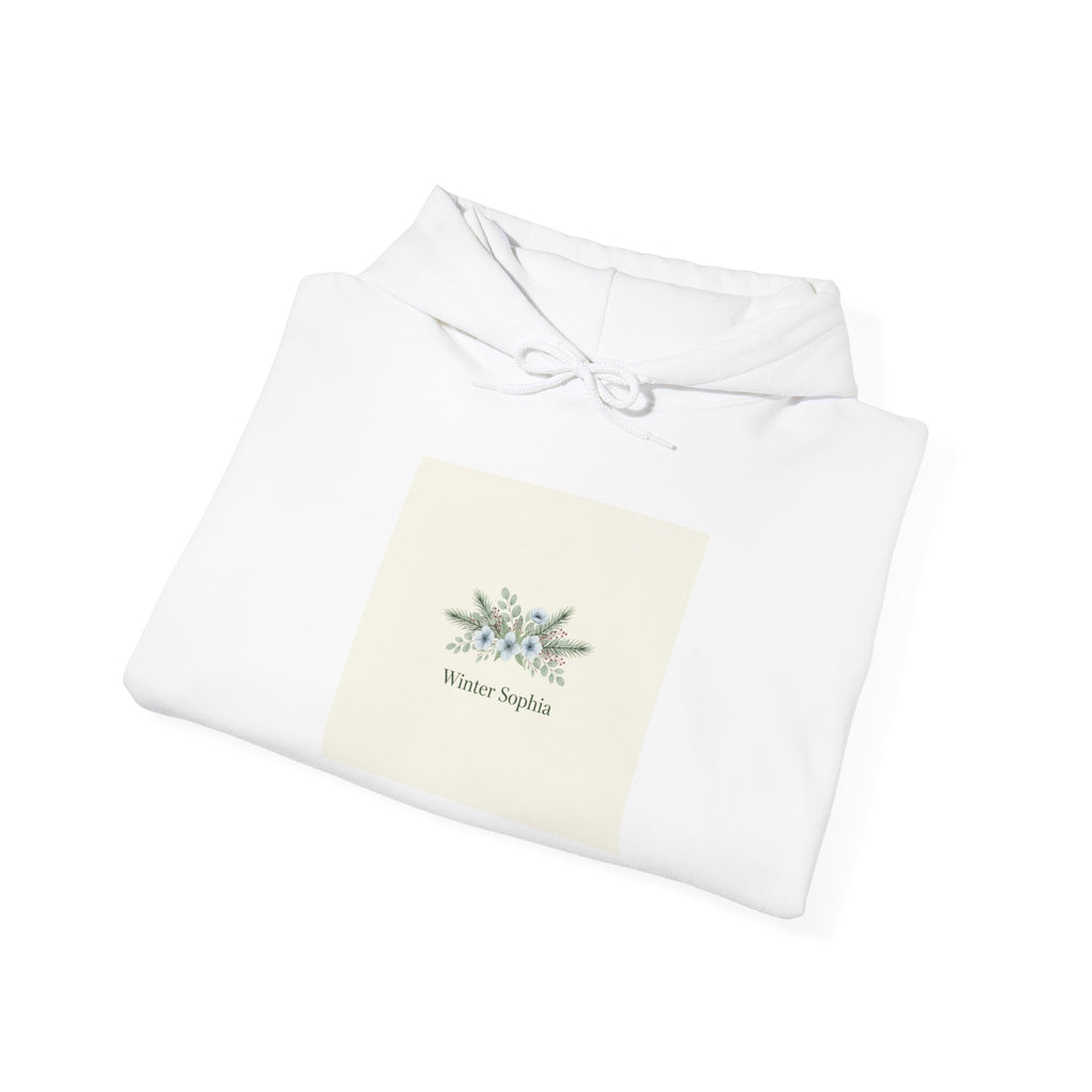 Winter Sprig Hoodie | minimal winter florals, pine branch design