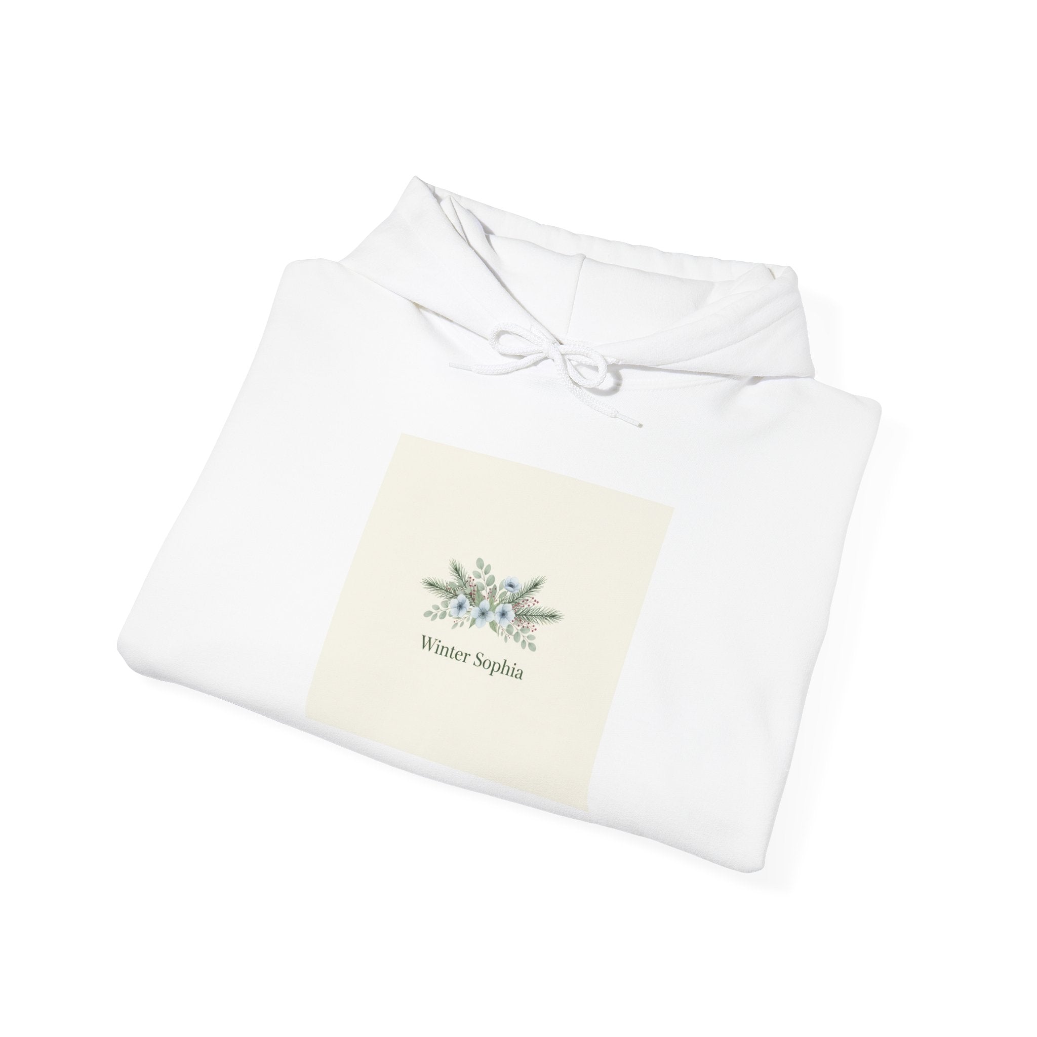 Winter Sprig Hoodie | minimal winter florals, pine branch design