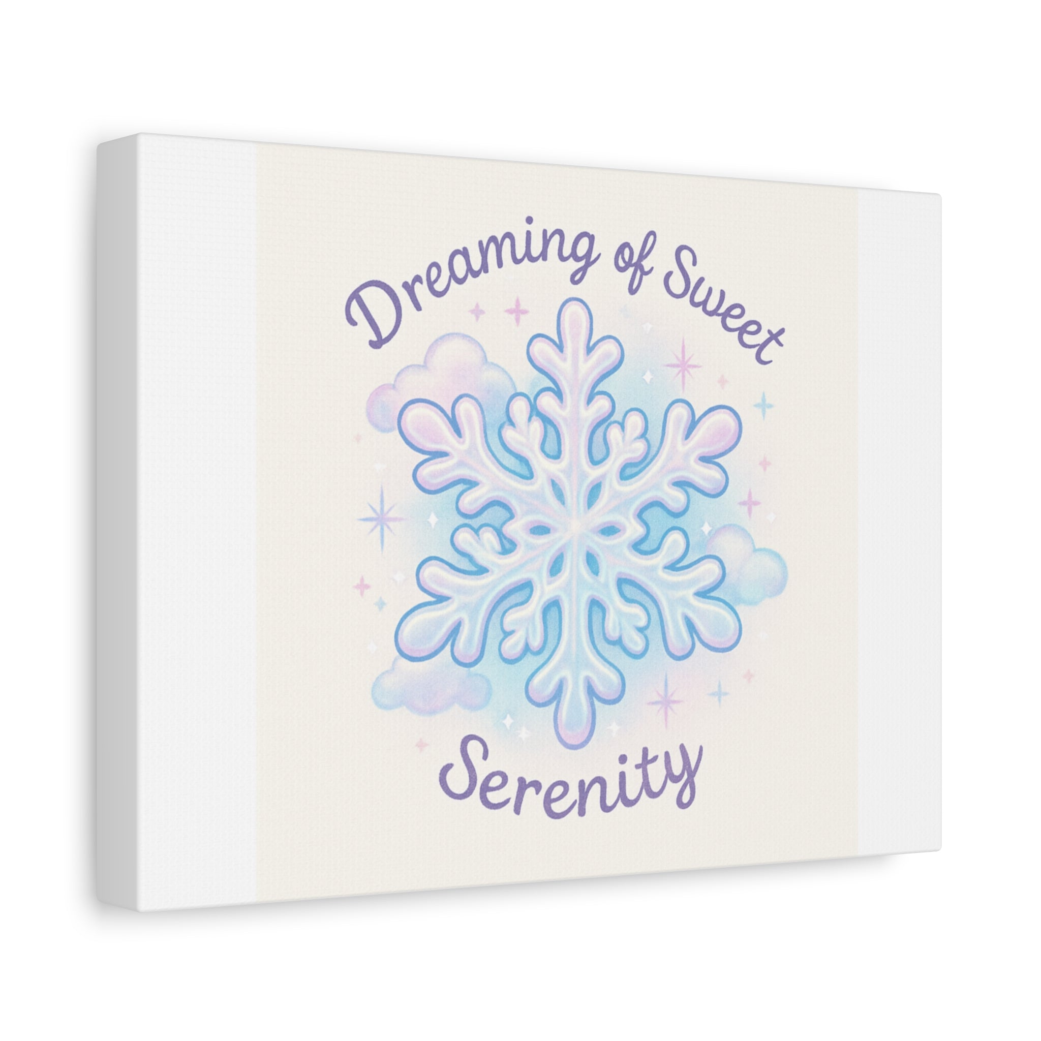 Canvas Wall Art - "Dreaming of Sweet Serenity" Snowflake Illustration