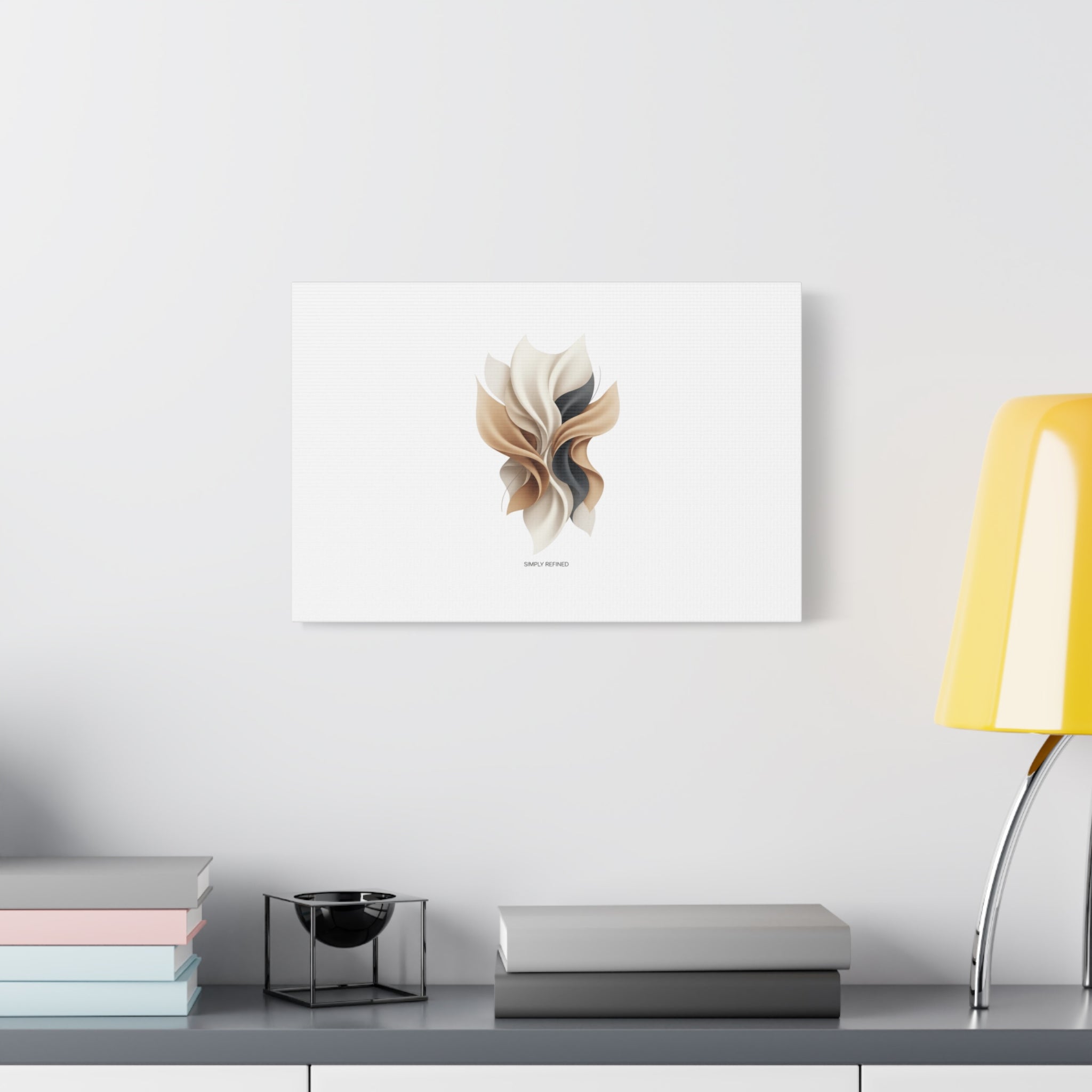 Neutral Abstract Bloom Canvas, Matte Stretched Canvas | Quiet Luxury, Minimalist Wall Art