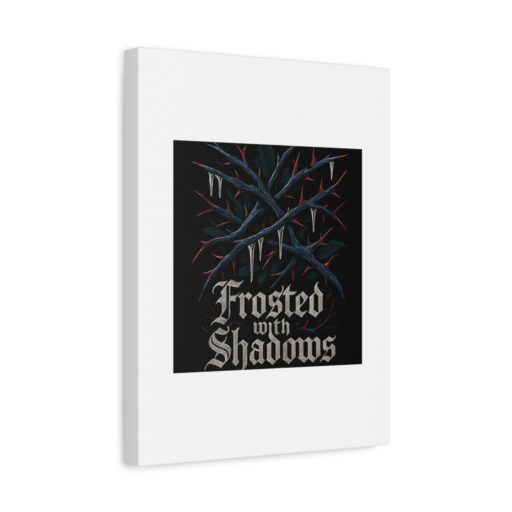 Frosted With Shadows Canvas Art — Gothic Winter Icicle Wall Decor