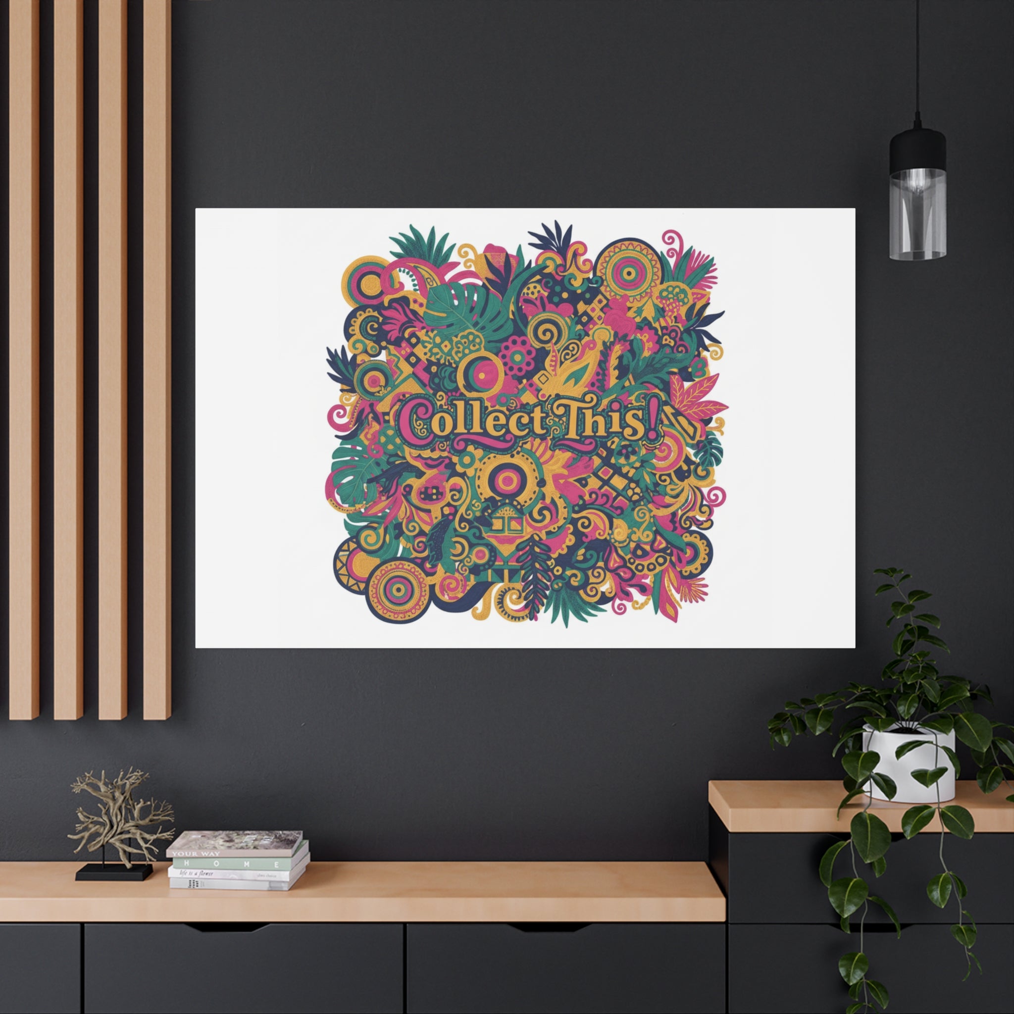 Collect This! Maximalist Floral Collage Canvas | Bold Boho Pattern, Colorful Ornament