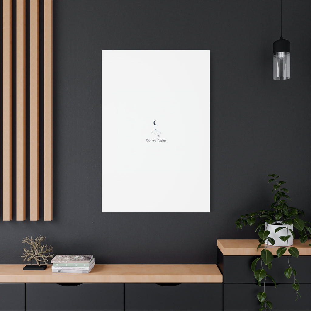 Starry Calm Moon & Constellation Canvas, minimal astrology art print