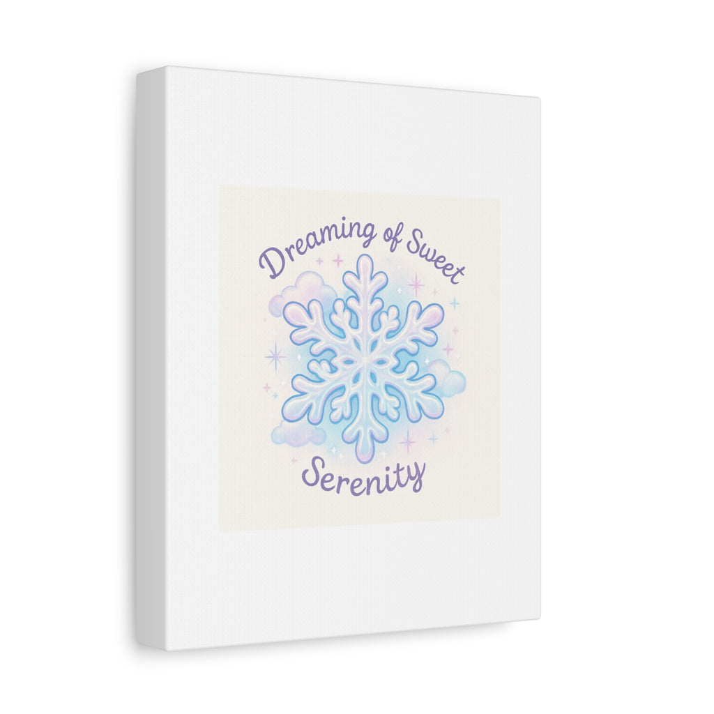 Canvas Wall Art - "Dreaming of Sweet Serenity" Snowflake Illustration
