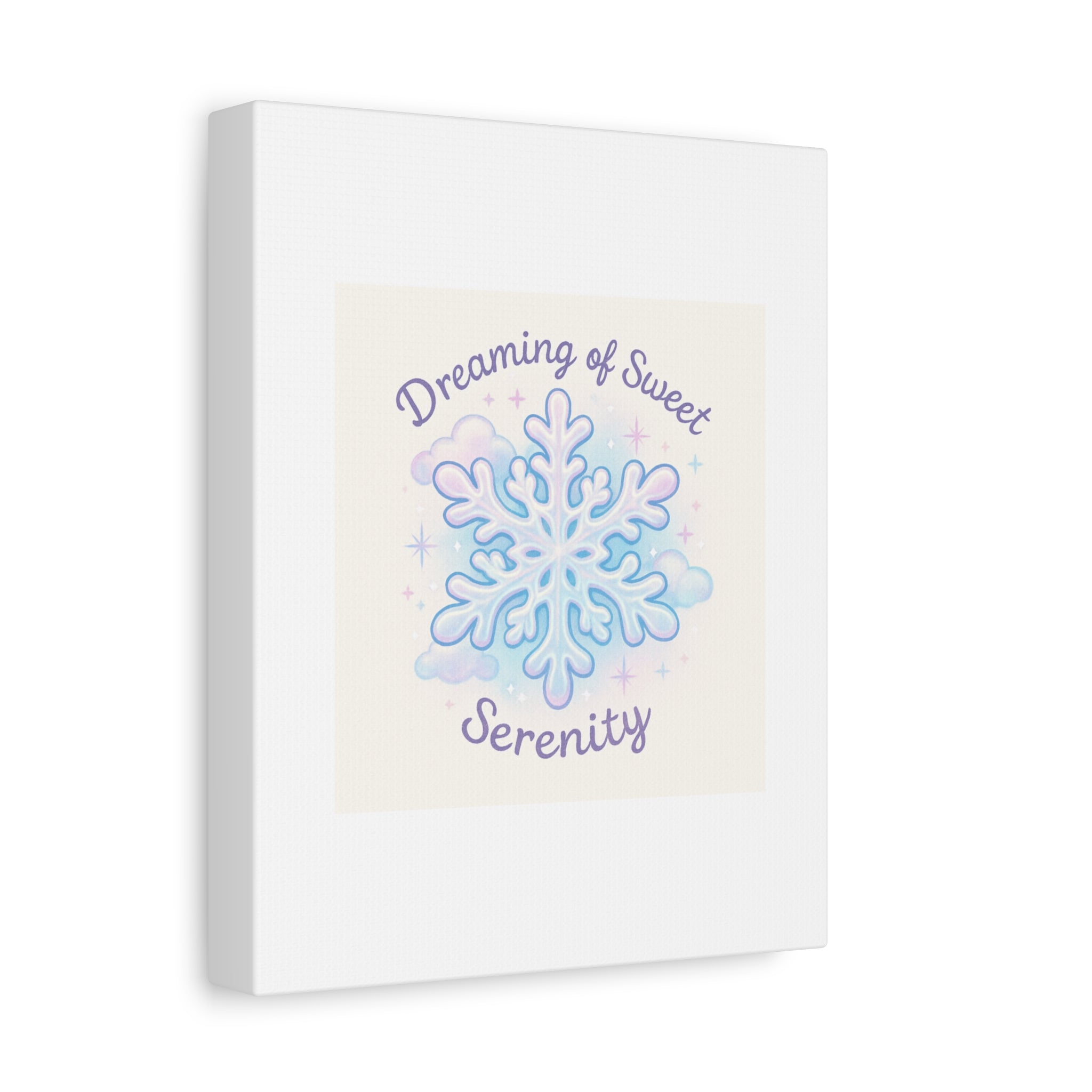 Canvas Wall Art - "Dreaming of Sweet Serenity" Snowflake Illustration