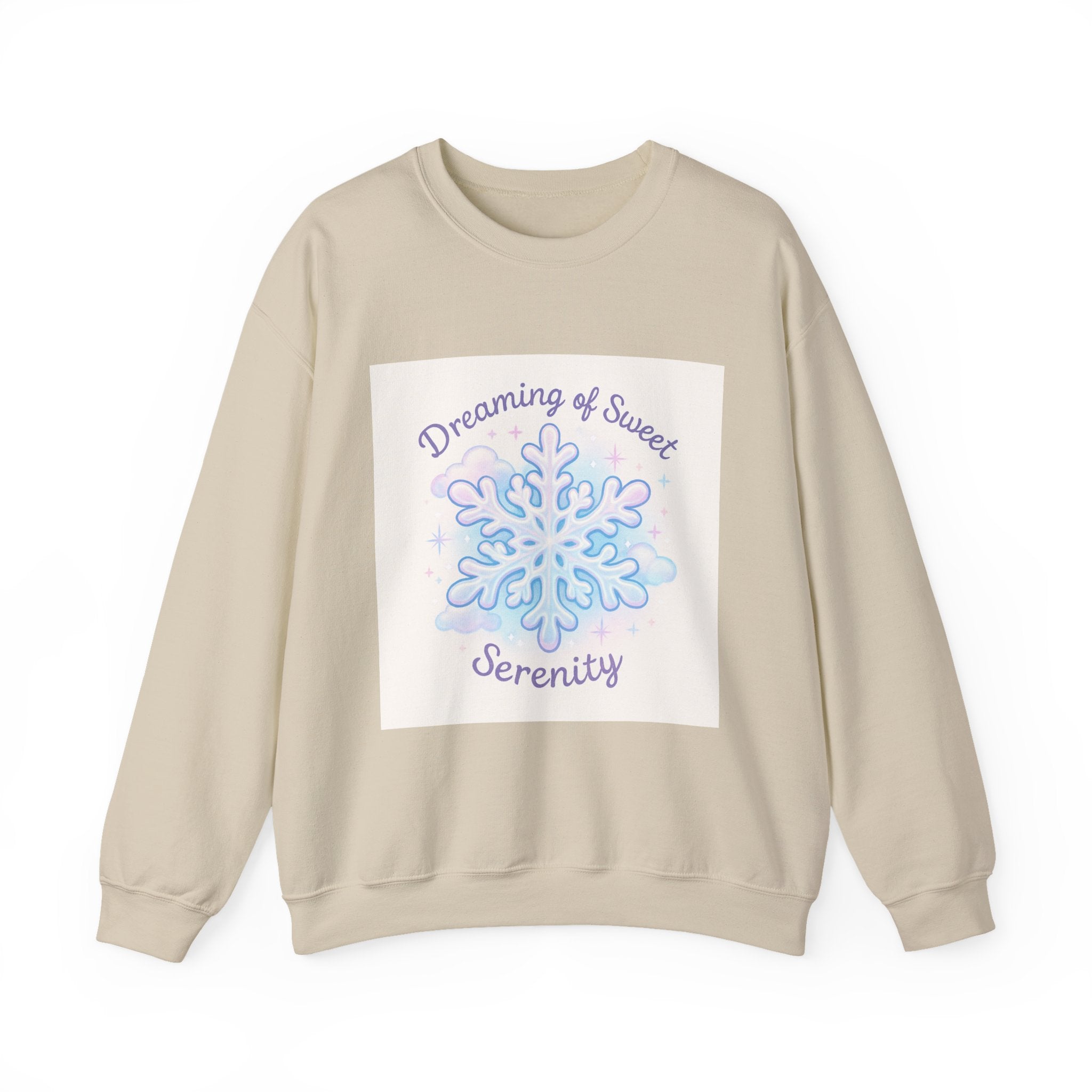 Sweatshirt — 'Dreaming of Sweet Serenity' Snowflake Cozy Crewneck