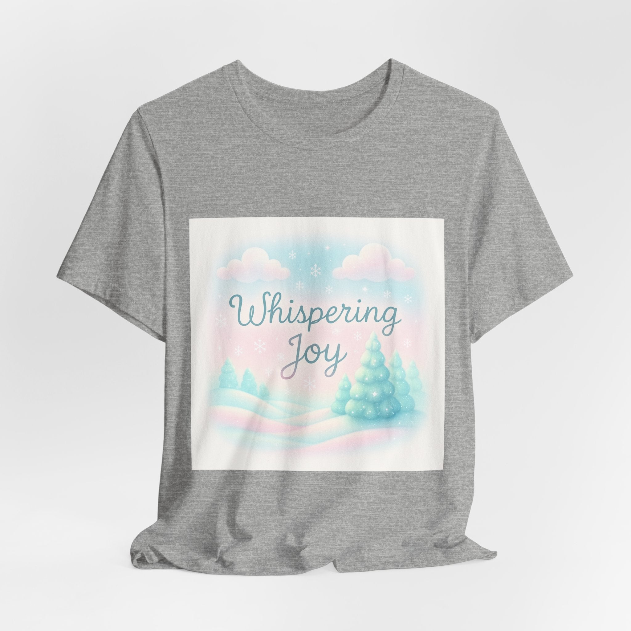 Whispering Joy Tee — Pastel Winter Trees Holiday T‑Shirt