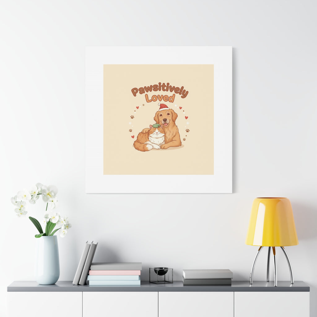 Pawsitively Loved Canvas, Pet Holiday Wall Art | Senior Dog Christmas Decor