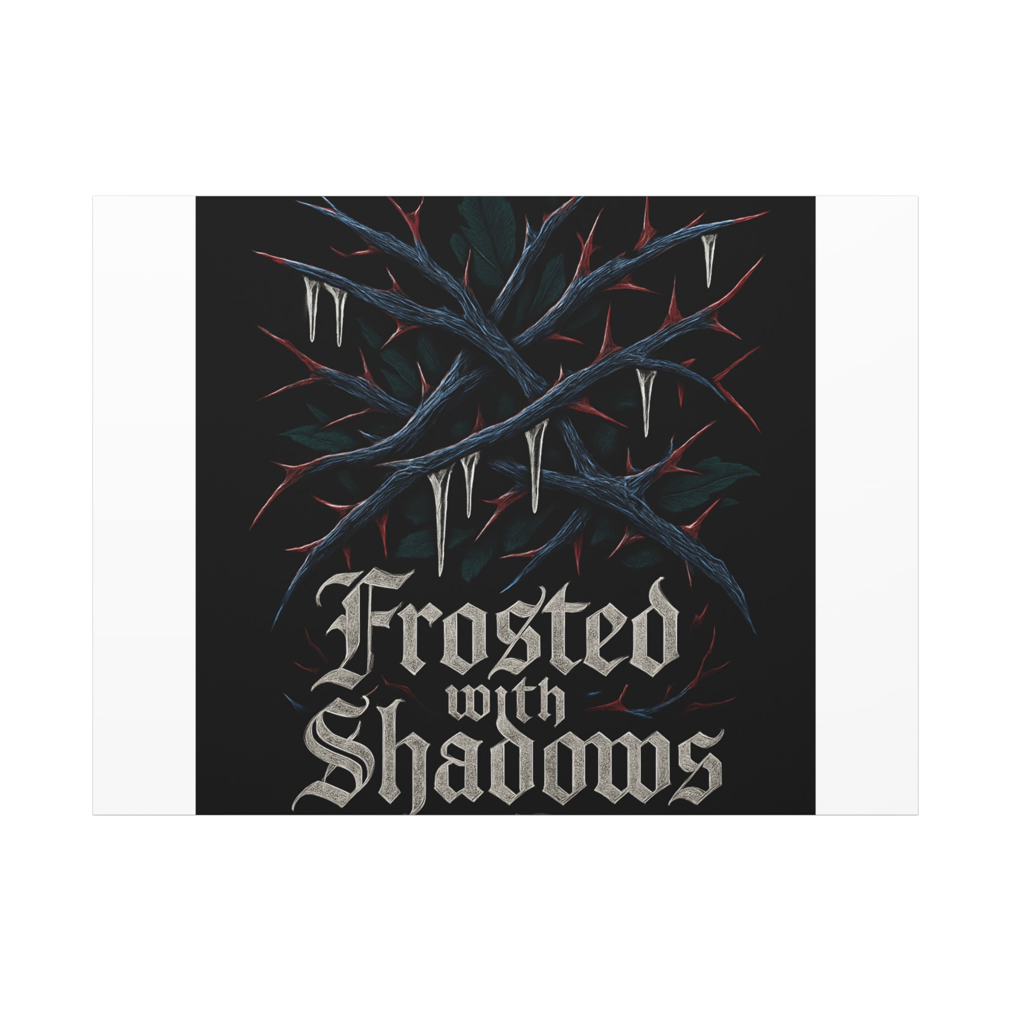 Frosted With Shadows Canvas Art — Gothic Winter Icicle Wall Decor