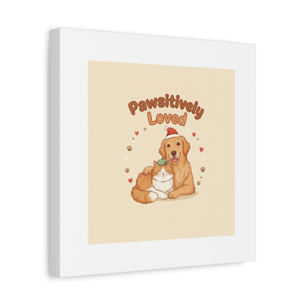 Pawsitively Loved Canvas, Pet Holiday Wall Art | Senior Dog Christmas Decor