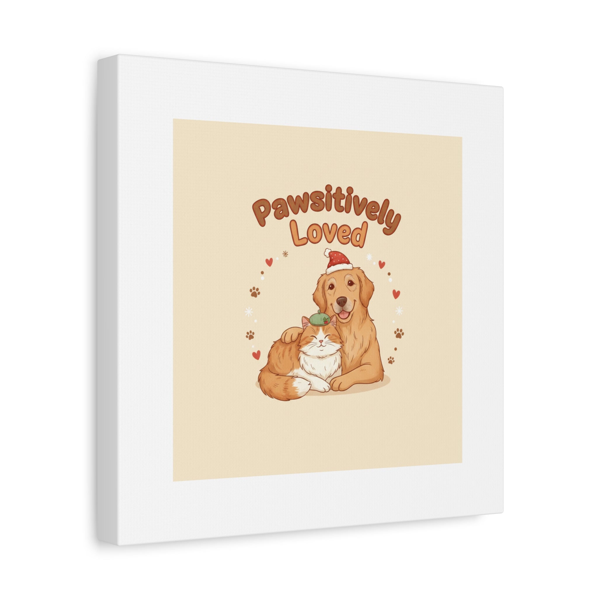 Pawsitively Loved Canvas, Pet Holiday Wall Art | Senior Dog Christmas Decor