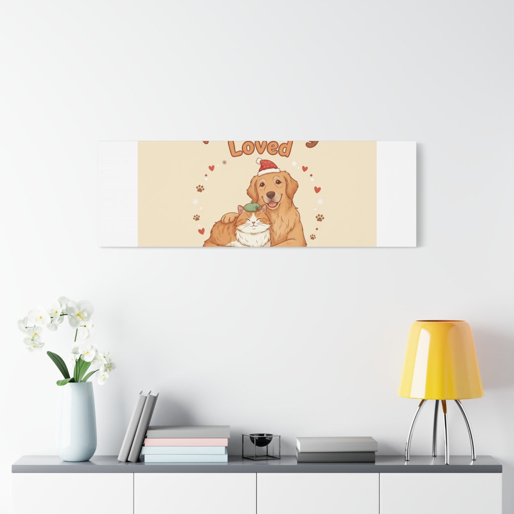 Pawsitively Loved Canvas, Pet Holiday Wall Art | Senior Dog Christmas Decor