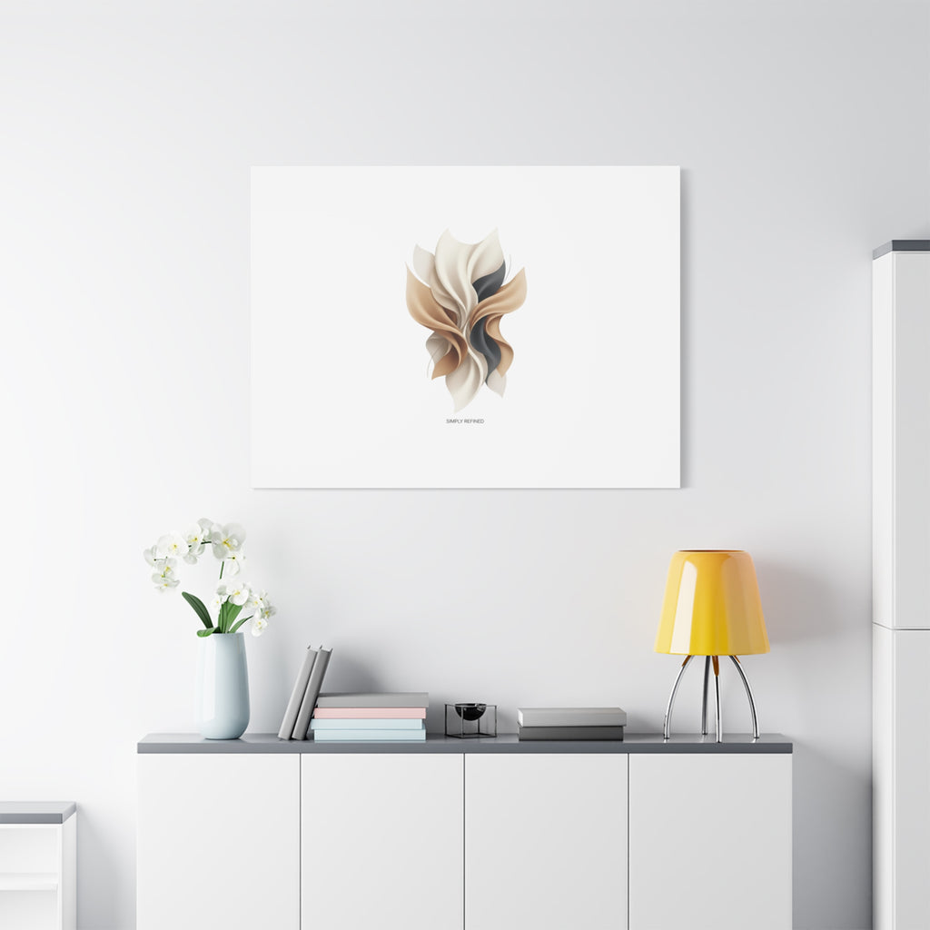 Neutral Abstract Bloom Canvas, Matte Stretched Canvas | Quiet Luxury, Minimalist Wall Art