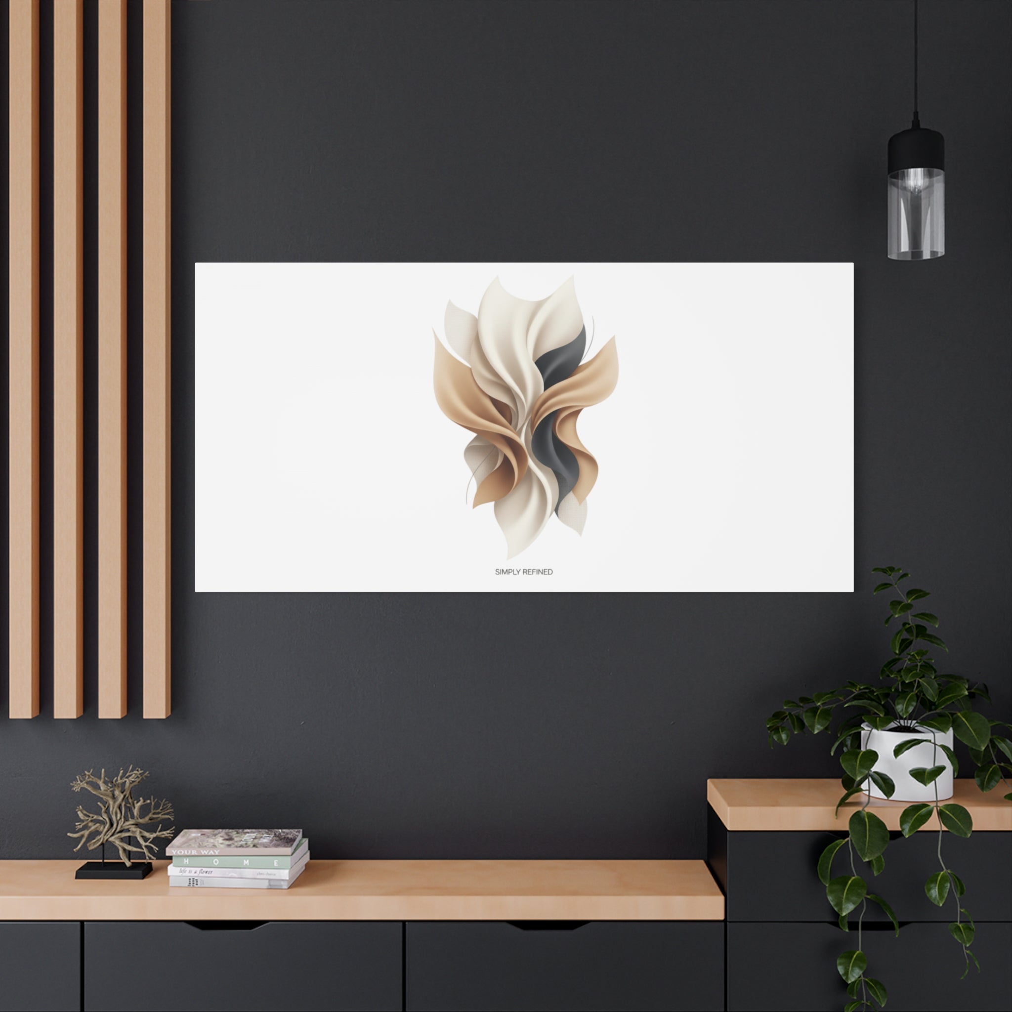 Neutral Abstract Bloom Canvas, Matte Stretched Canvas | Quiet Luxury, Minimalist Wall Art