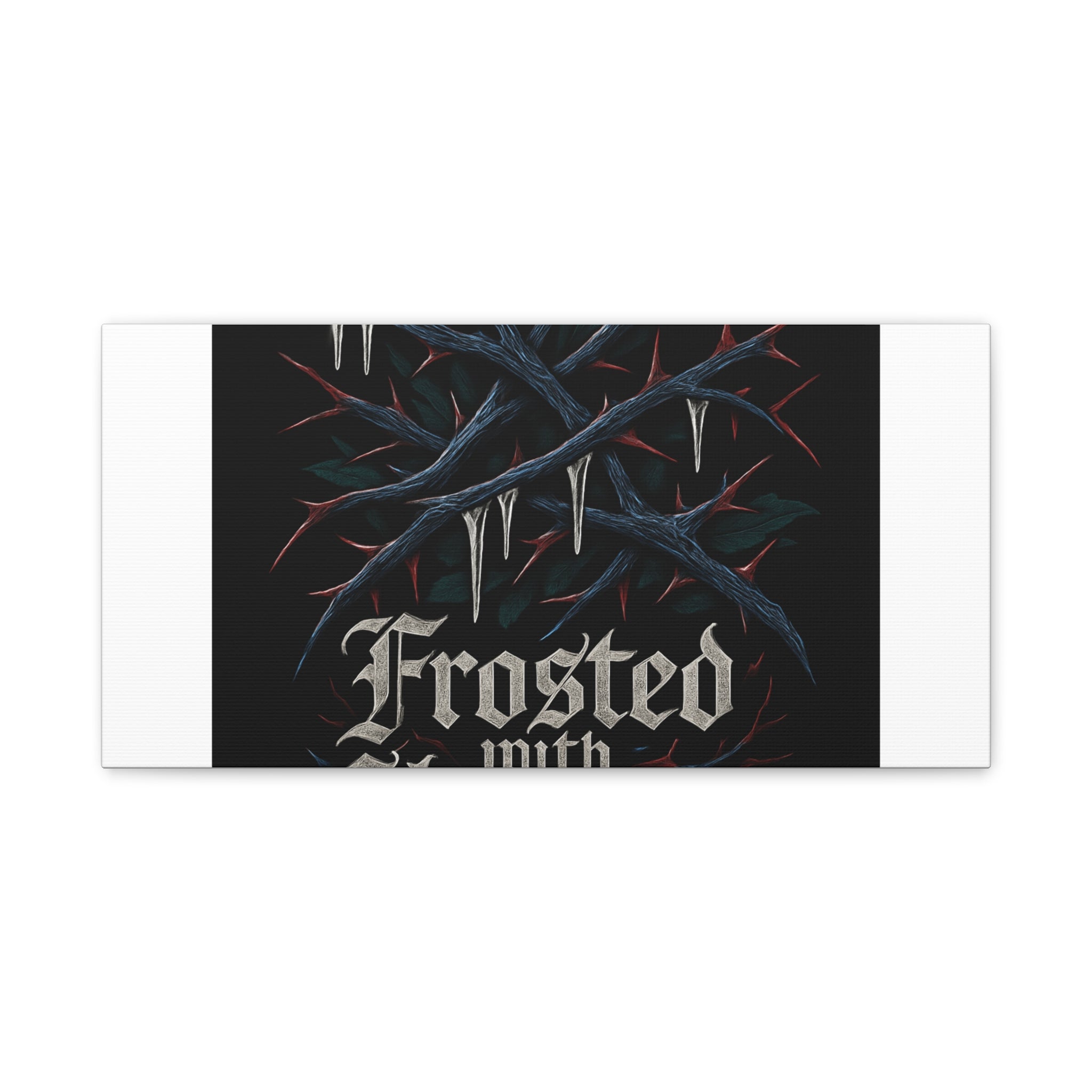 Frosted With Shadows Canvas Art — Gothic Winter Icicle Wall Decor
