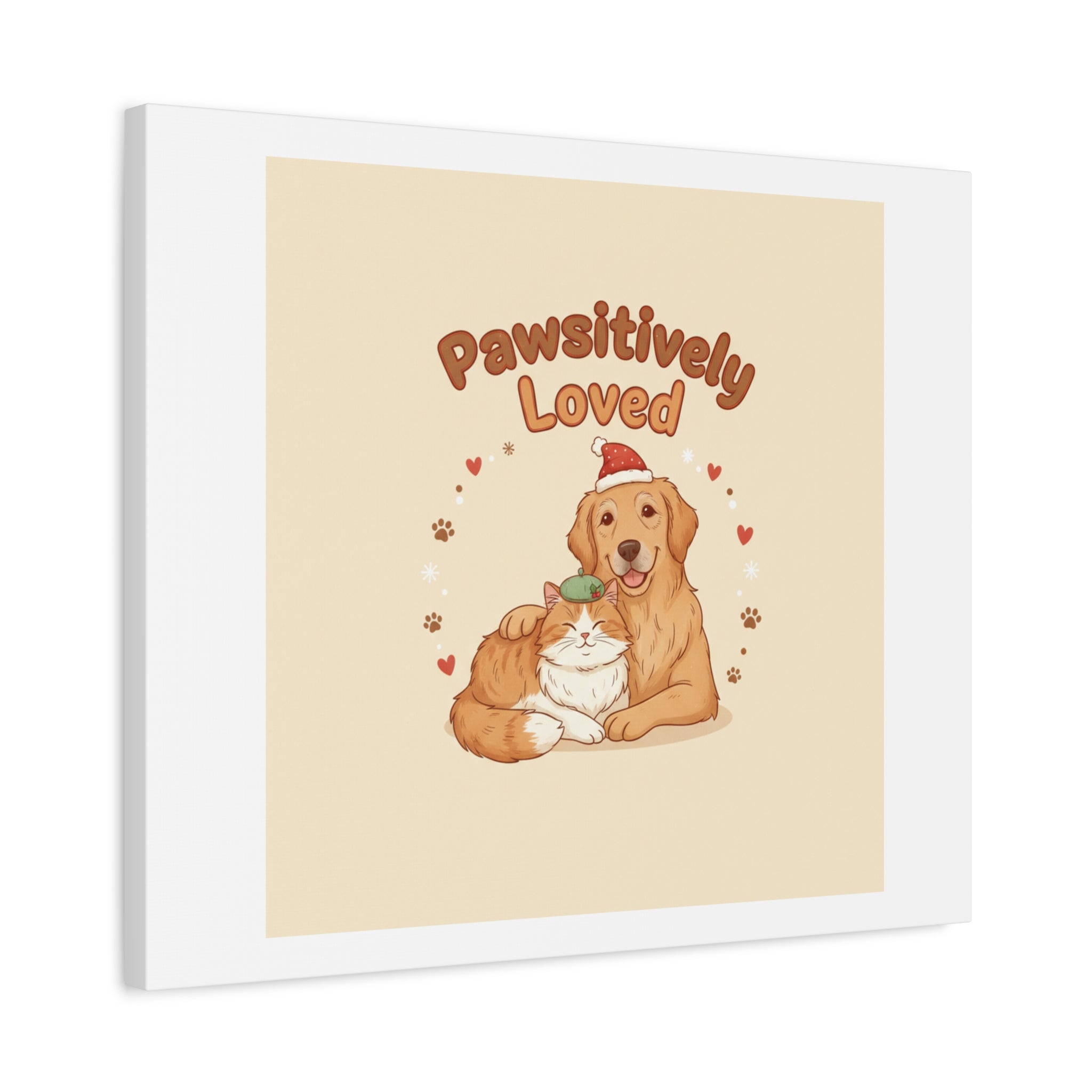 Pawsitively Loved Canvas, Pet Holiday Wall Art | Senior Dog Christmas Decor