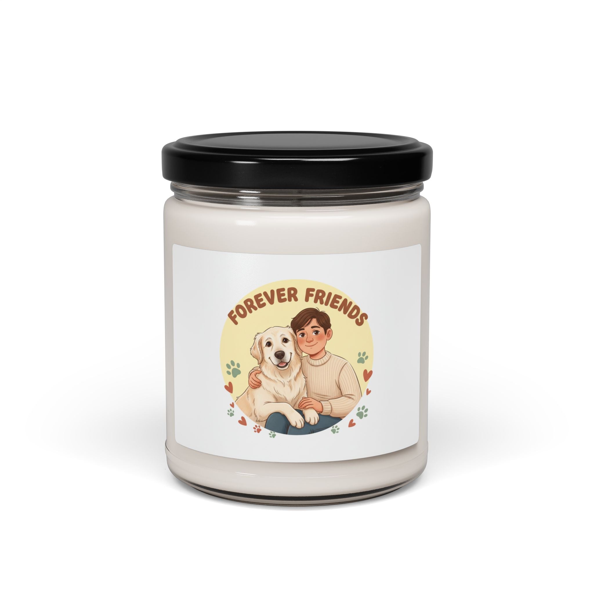 Forever Friends Pet Candle, Soy Candle for Senior Dog Lovers | Paw Print Holiday Scent