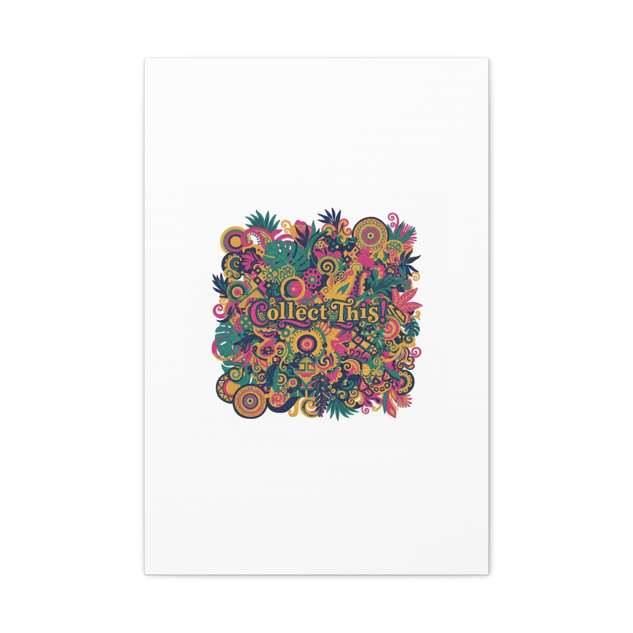 Collect This! Maximalist Floral Collage Canvas | Bold Boho Pattern, Colorful Ornament