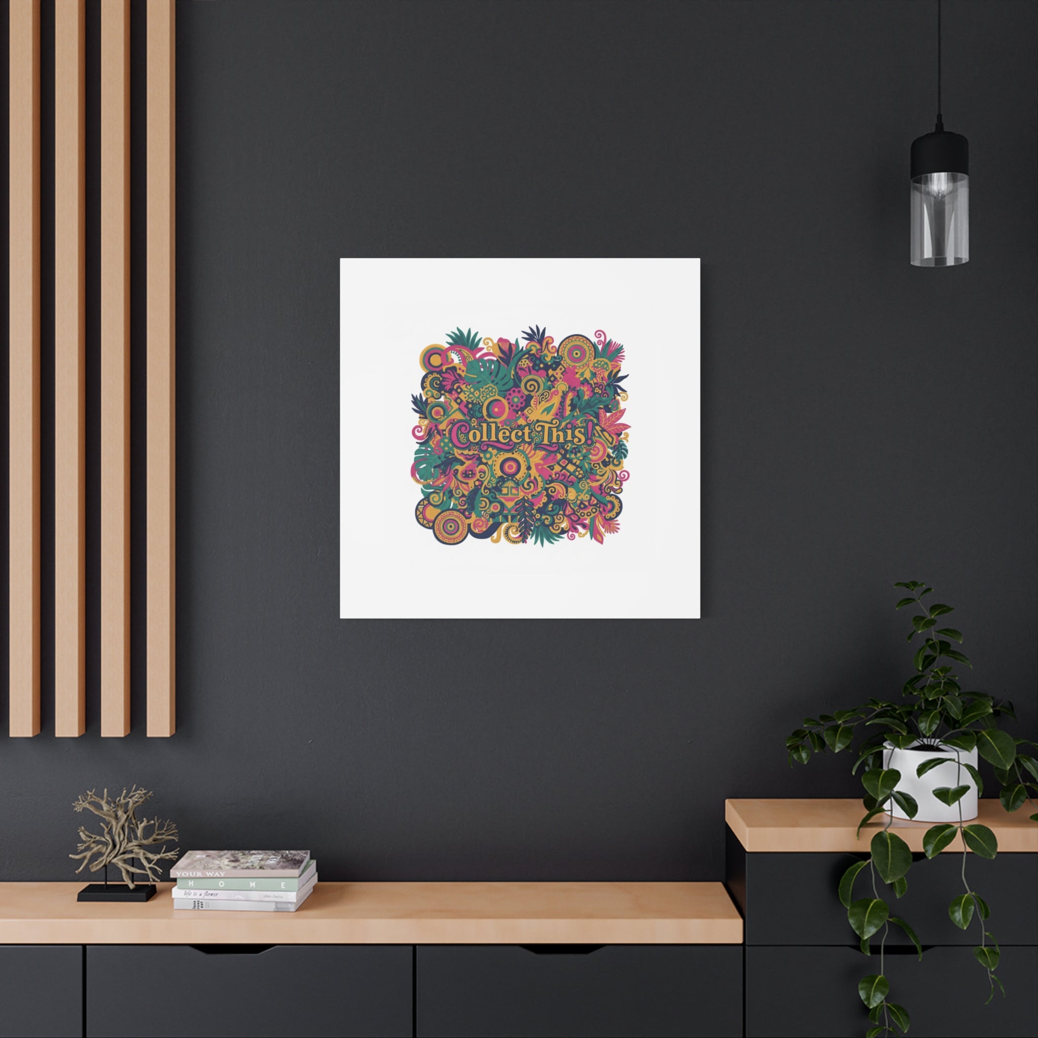 Collect This! Maximalist Floral Collage Canvas | Bold Boho Pattern, Colorful Ornament
