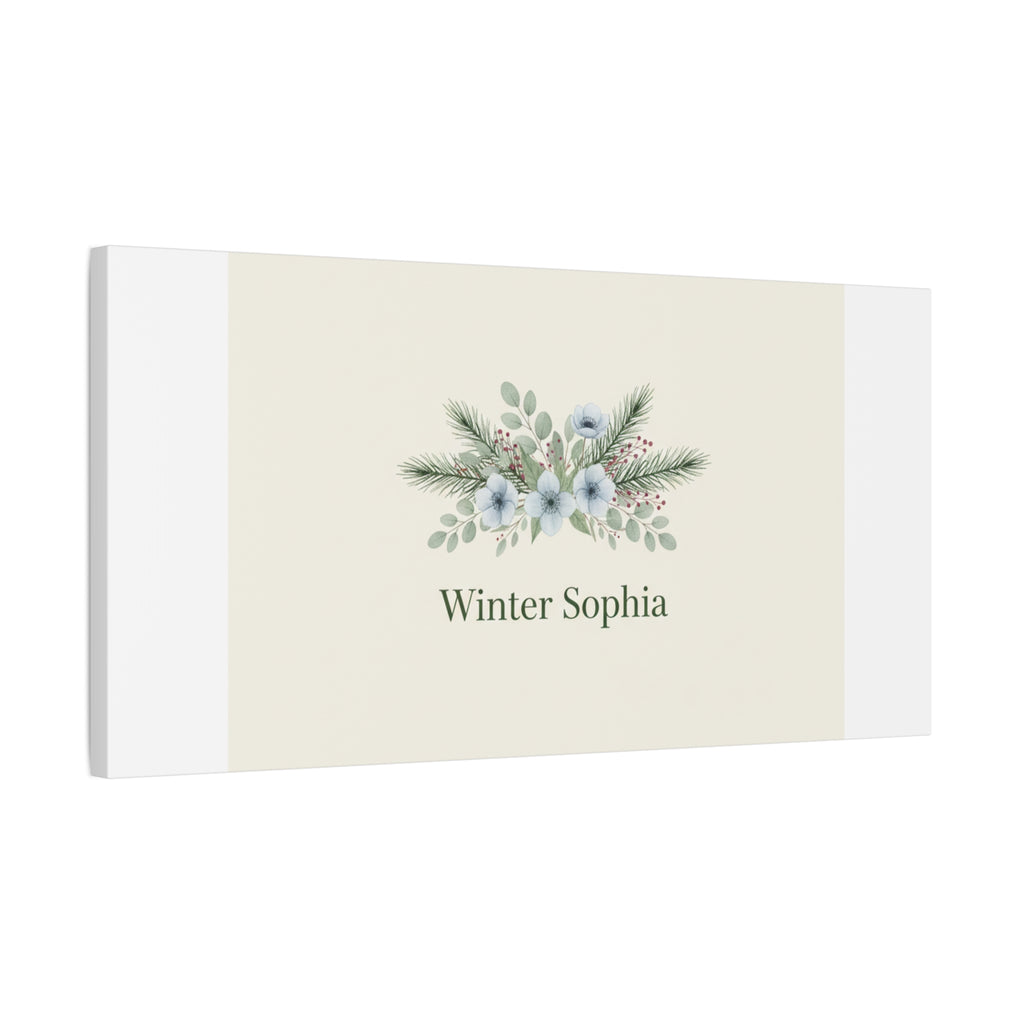 Winter floral wreath Canvas, pine branch botanical art | Minimal winter florals