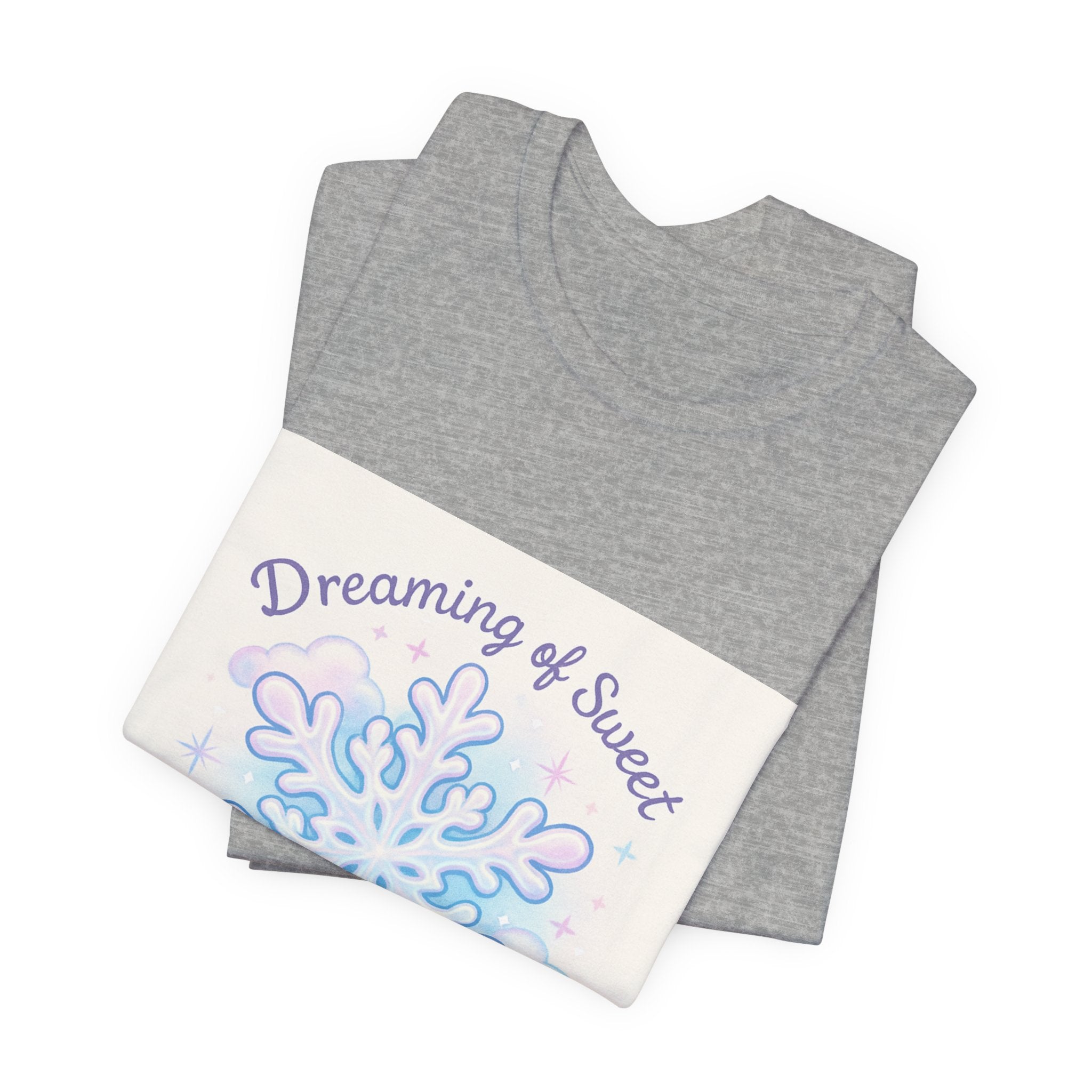 T-Shirt "Dreaming of Sweet Serenity" Snowflake Graphic