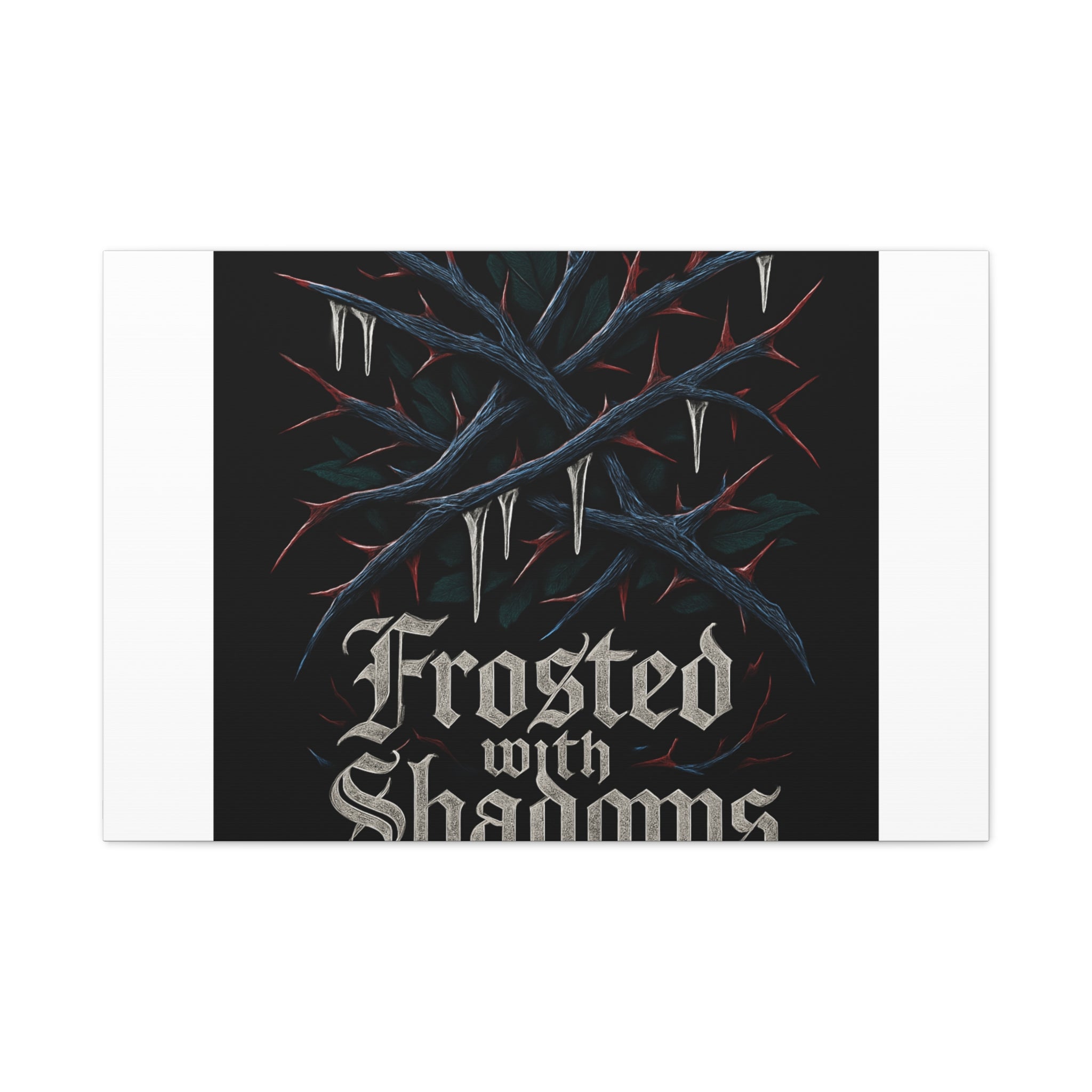 Frosted With Shadows Canvas Art — Gothic Winter Icicle Wall Decor