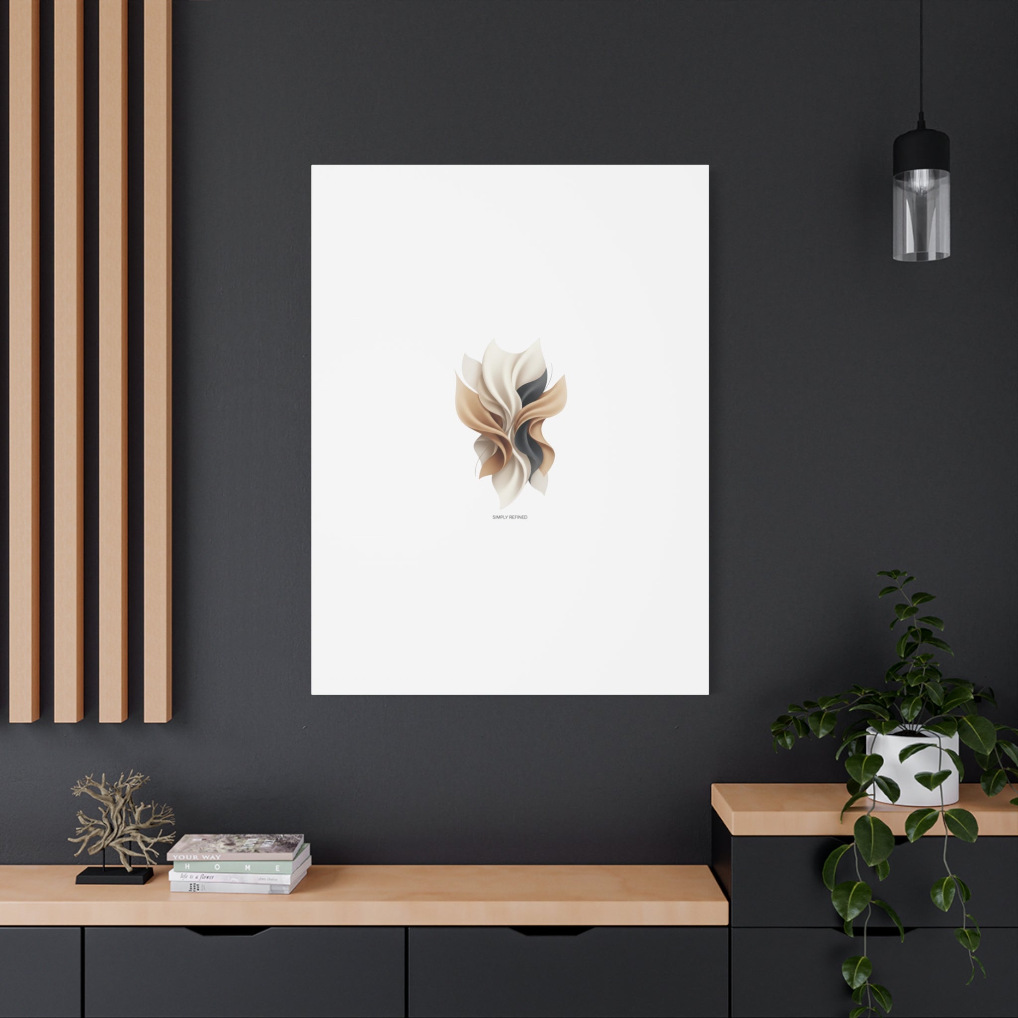 Neutral Abstract Bloom Canvas, Matte Stretched Canvas | Quiet Luxury, Minimalist Wall Art