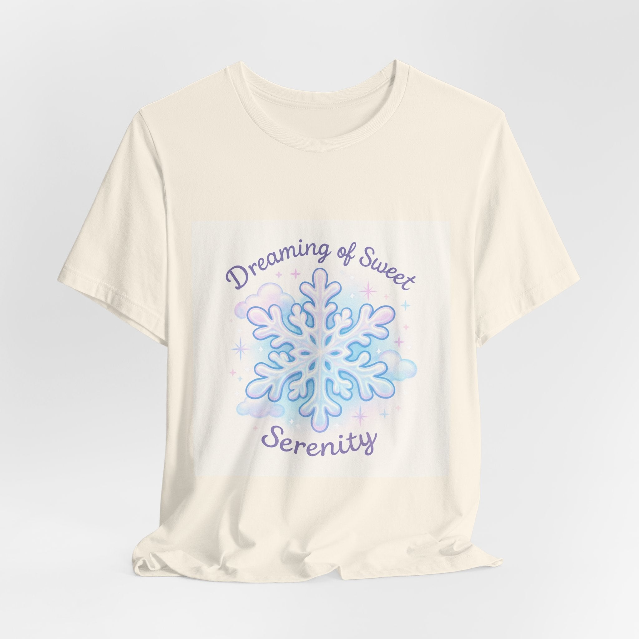 T-Shirt "Dreaming of Sweet Serenity" Snowflake Graphic