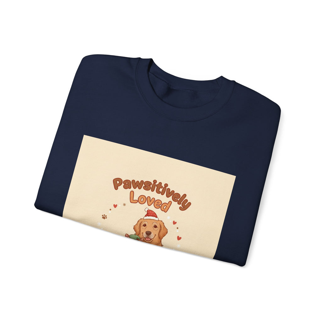 Pawsitively Loved Dog Illustration Sweatshirt | Senior Pet Holiday, Matching Pet Human