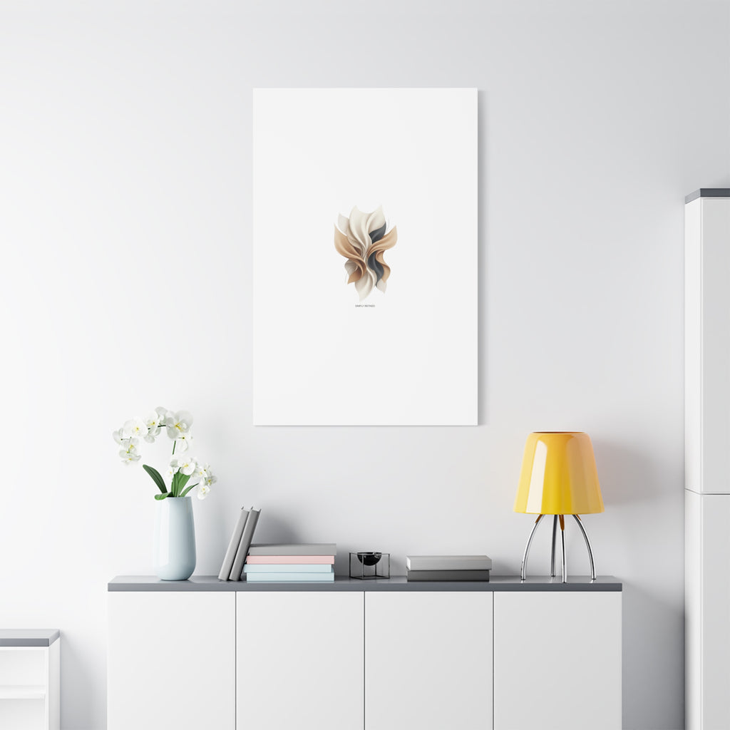 Neutral Abstract Bloom Canvas, Matte Stretched Canvas | Quiet Luxury, Minimalist Wall Art