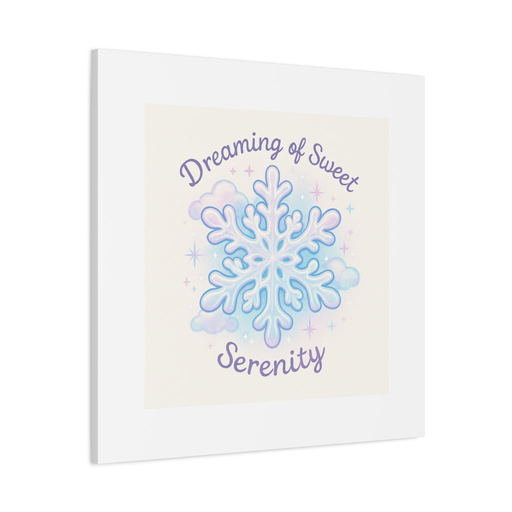 Canvas Wall Art - "Dreaming of Sweet Serenity" Snowflake Illustration