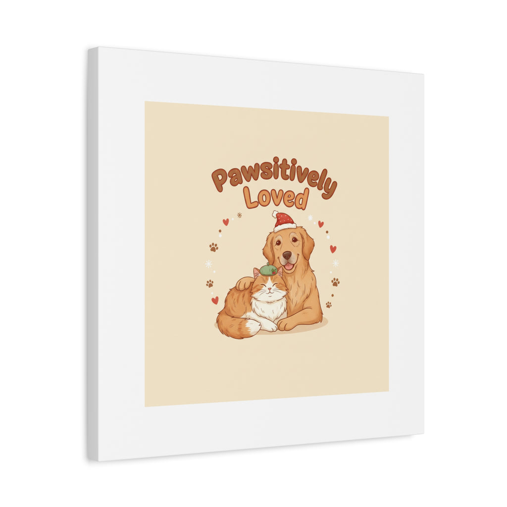 Pawsitively Loved Canvas, Pet Holiday Wall Art | Senior Dog Christmas Decor
